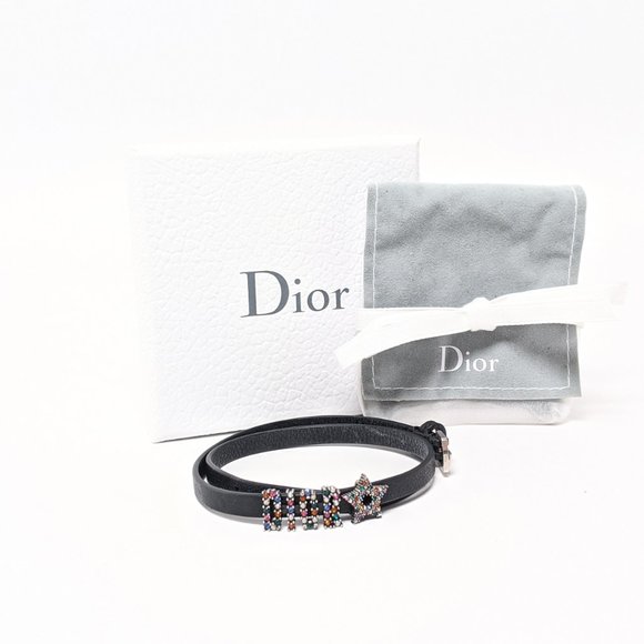 SOLD Dior Crystal Leather Logo Bracelet / Necklace - Picture 6 of 6